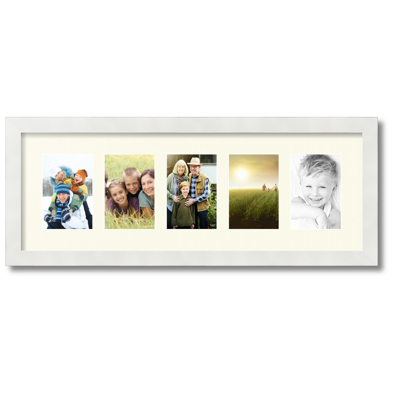 ArtToFrames Collage Photo Picture Frame with 5 - 4x6 inch Openings, Framed in White with Over 62 Mat Color Options and Plexi Glass (CSM-3966-153)